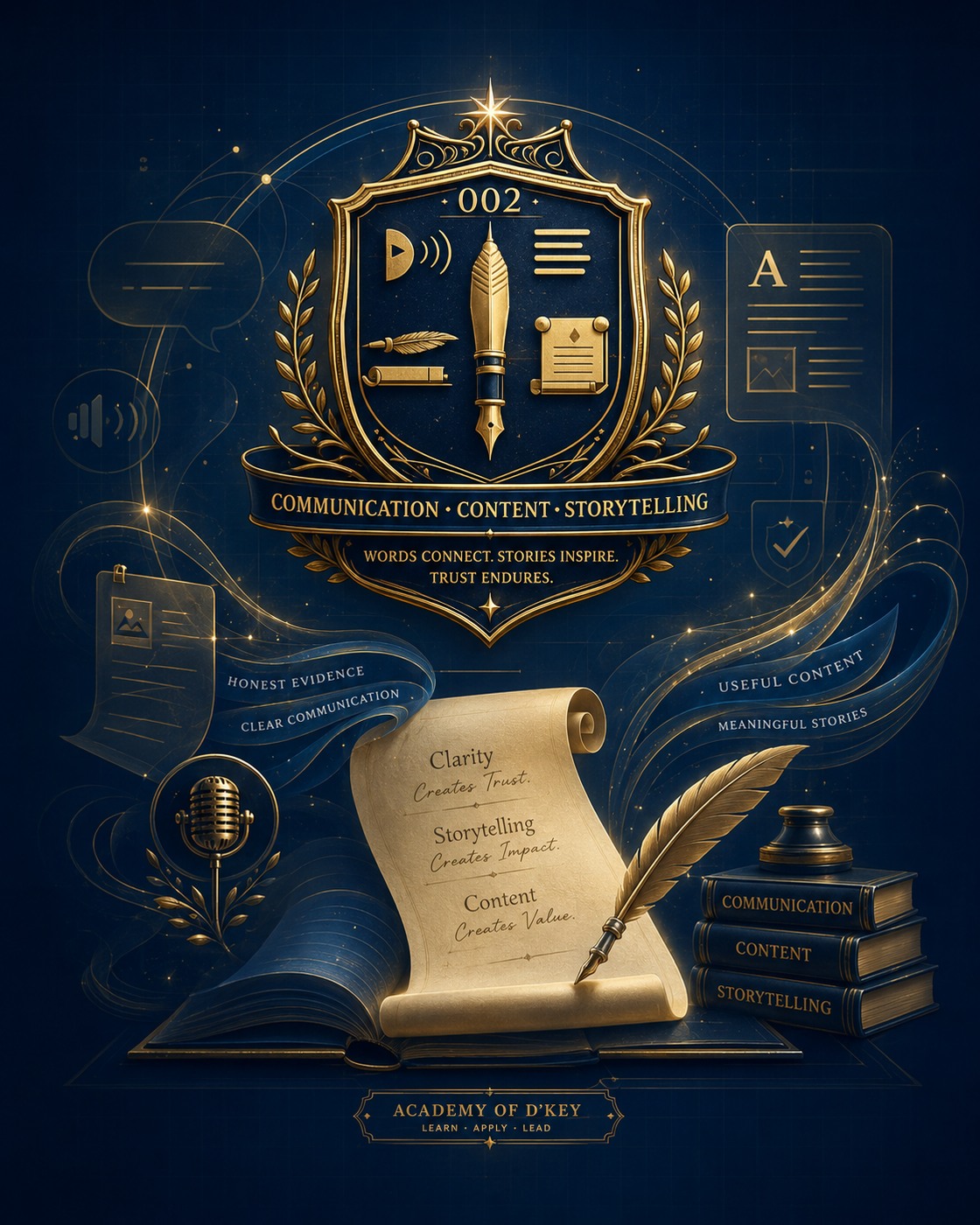 Academy of D’Key Course 002 premium communication, content and storytelling artwork